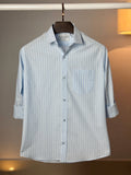 Sky Blue & White Stripe Shirt