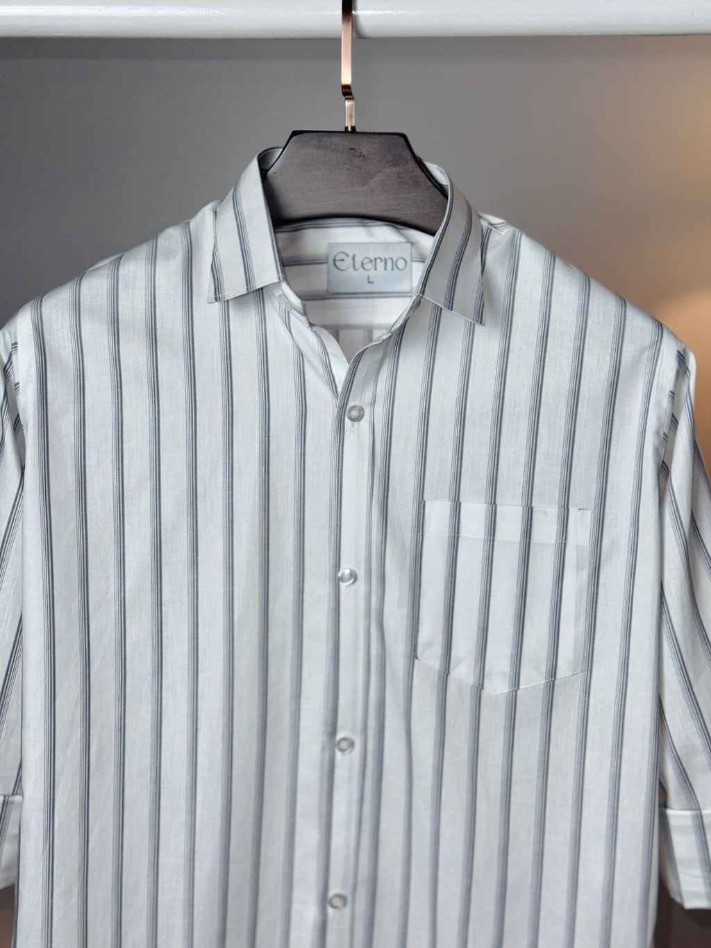 White & Grey Stripe Shirt